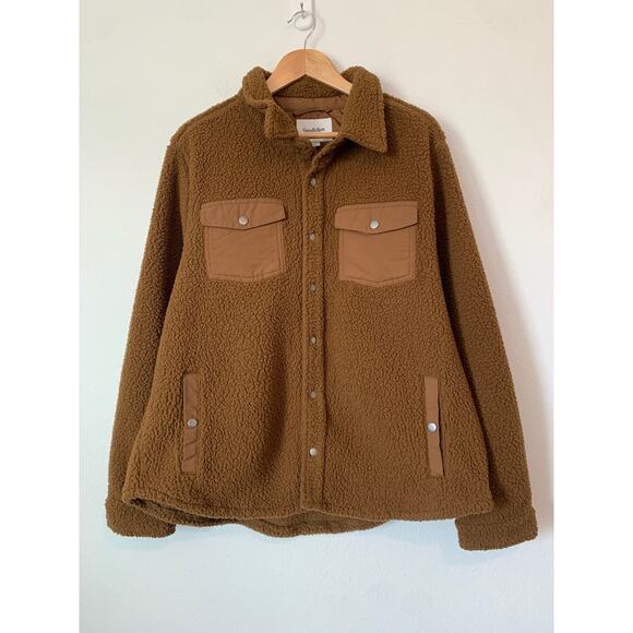 GOODFELLOW Tan Sherpa Snap Front Jacket - Picture 2 of 6